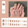 24Pcs French False Nails Tip, Square Press on Nails with
