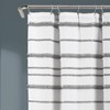 Lush Decor, White & Gray Stripe Clip Jacquard Shower Curtain,