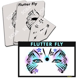 Face Painting Stencil - StencilEyes Flutter Fly - Butterfly