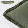 OTOSTAR Set of 2 Linen Fringe Decorative Throw Pillow Covers