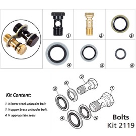 E-cowlboy AR2119 Gymatic 3/B Unloader Mounting Bolt Kit for Annovi Reverberi XM and RK Series