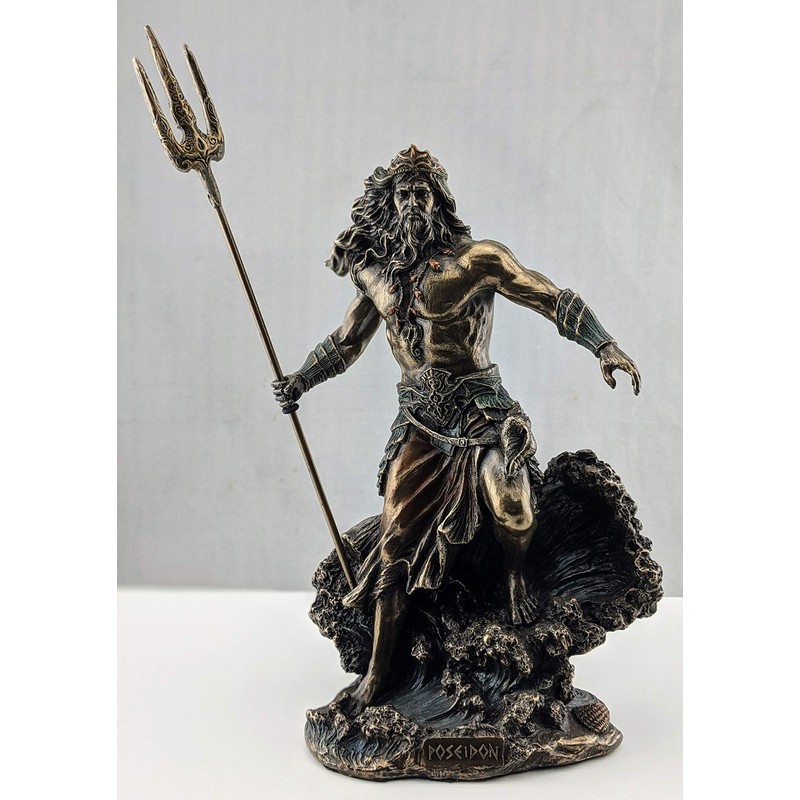 Veronese Design 7 7/8 Inch Greek God Poseidon Standing Over