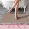 ZALL Tan Waffle Bath Mat,Super Absorbent Non Slip Bathroom Rug,Brown
