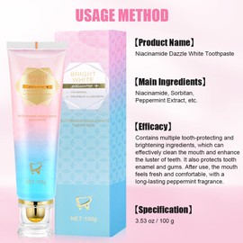 AOOSU Niacinamide Whitening Toothpaste, Pack of 2 Niacinamide Toothpaste, White Teeth, Whitening Toothpaste, Gentle Formula for Removes Stains, Teeth Whitening, Fresh Breath