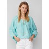 s.Oliver Raglan Sleeve Ruffle Muslin Blouse, turquoise