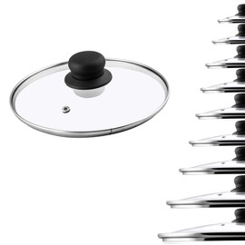 KADAX Glass Lid with Plastic Handle, Heat Resistant Lid for Pan, Pan with Steam Vent, Universal Lid in Various Sizes, Round, 20cm