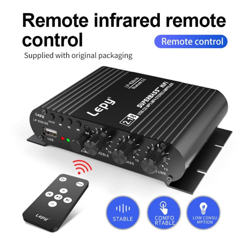 Fasizi LP-838USB Bluetooth 5.0 Amplifier 2.1 3 Channels Support Super