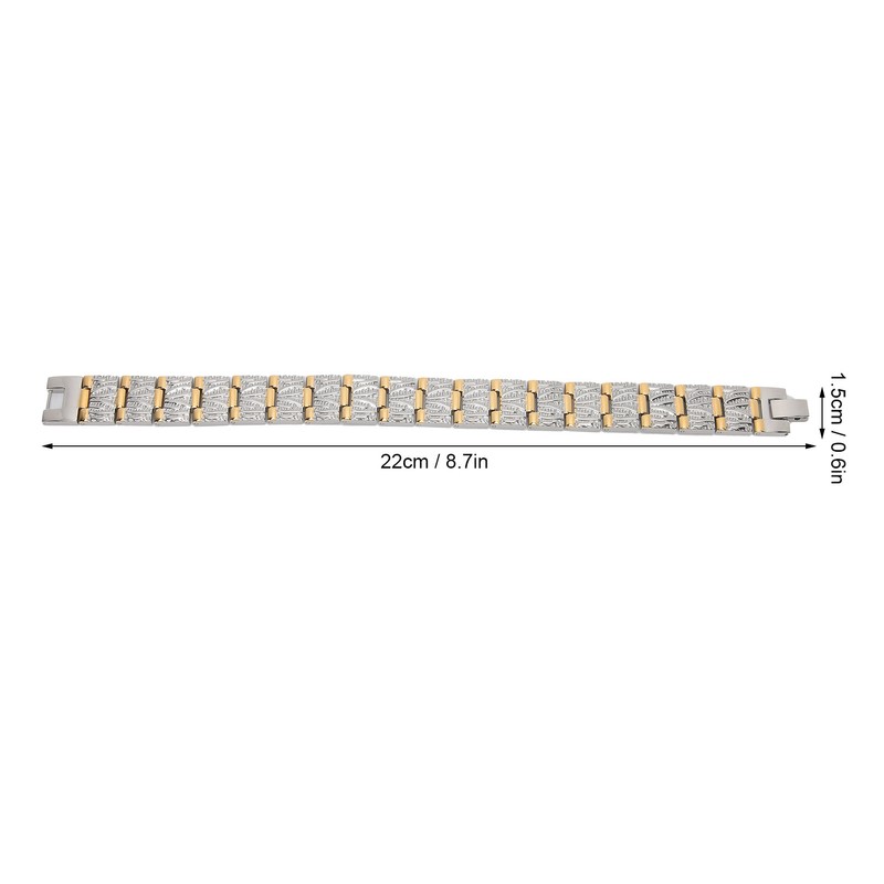 Golden Men Bracelet Fashionable Magnet Hand Chain Stainless Steel Pain