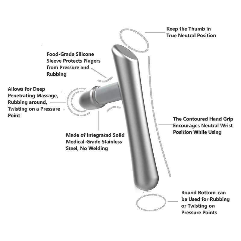 Stainless Steel T Bar Massage Tool for Trigger Points Massage