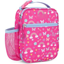 Insulated Lunch Tote - Water-Resistant, Reusable, Lightweight & Durable Lunch Bag with Water Bottle Holder & Mesh Pocket, Fits Lunch Box & Water Bottle - Ideal for Ages 3+ (Rainbow) - Color: Unicorn