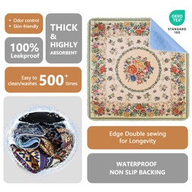 Qeils Washable Pee Pads, Reusable Puppy Pads Super Absorbent Leakproof Dog Training Pads, Non-Slip Wee Wee Pads for Crate, Floor, Potty Pads Feeding Mat Dog Pee 2 Pack 36"x36"