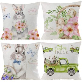 AOLDHYY Guhoo Valentine's Day Throw Pillow Covers Valentine Day Pillow Cases Heart Pillow Covers 18 x 18 Inch Decorative Cushion Cover Pillowcase for Living Room Couch Sofa Bed