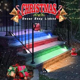 NIORSUN Solar Step Lights for Outside,12 Pack RGB Solid Color Changing Solar Stair Lights Outdoor Waterproof IP67 Auto On Off,Solar Lights for Steps,Stair,Patio,Yard,Porch,Front Door,Deck Decor