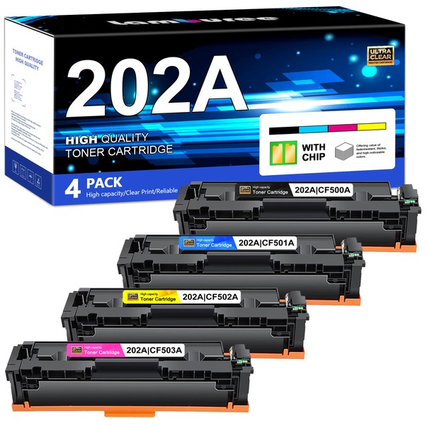 Lamburee 202A Toner Cartridges 4 Pack (with Chip) Replacement for