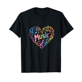 Colorful Heart Music Design for Musicians T-Shirt