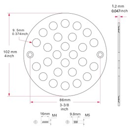 4 Inch Shower Drain Cover,Round Screw-in Floor Drain Cover,Easy-to-Install Replacement Cover Brushed Nickel