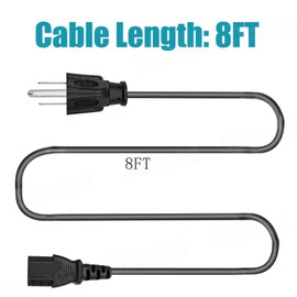 3 Prong AC Power Cord Replacment for Fender G-Dec Junior 64 Custom Princeton Reverb Mustang III V.2 LT25 GTX100 LT40S GTX50 Super-Champ X2 Amplifier 8Ft C13 Cable