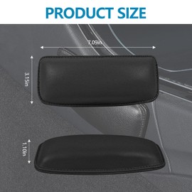 wuyaoyao 2PCS Car Door Armrest Pads, Soft Leather Elbow Pad Arm Rest for Car, Comfortable Car Knee Cushion, Automotive Elbow Leg Thigh Support Cushion Pillow, Interior Car Accessories (Black)