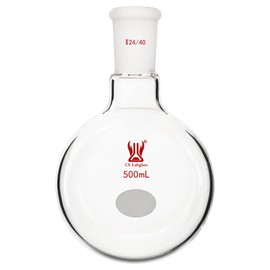 CS Labglass 500ml Single Neck Round Bottom Flask with 24/40 Standard Taper Outer Joint, Borosilicate Glass Boiling Flask, Lab Glassware