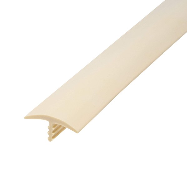 Outwater Plastic T-molding 1 Inch Almond Flexible Polyethylene Center Barb Tee Moulding 25 Foot Coil