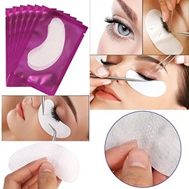 Parches Pestañas Pelo, Juego De 150 Pares Pestañas Lash Extension Pads Debajo De Las Almohadillas Ojos Parches Gel Los Con Extensión De Sin Pelusa Para Herramienta De Belleza Con MáScara (Purple)