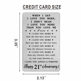 CPLJW 21st Anniversary Wallet Card Gifts for Husband, 21 Year Anniversary Steel Gifts for Men, Happy 21st Wedding Romantic Card Gift