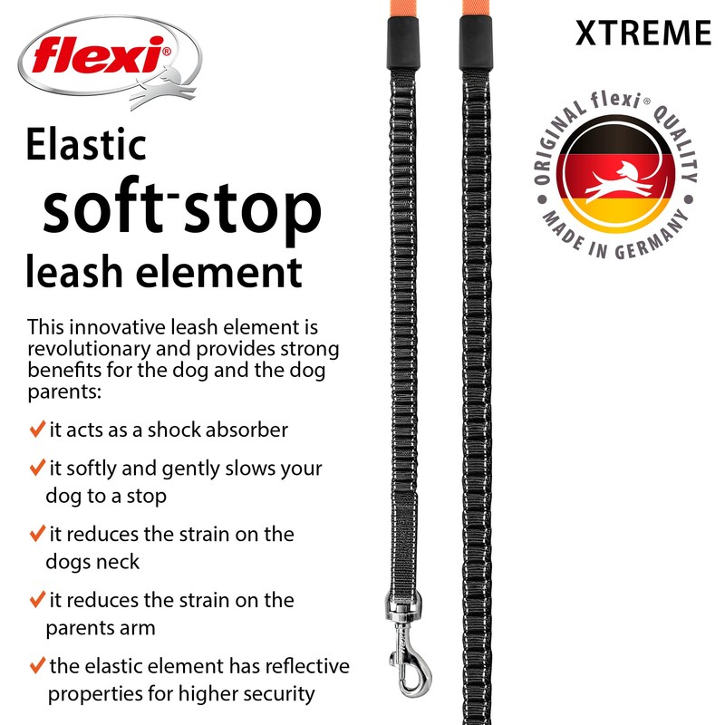 Flexi Xtreme Tape Orange & Black Large 5m Retractable Dog