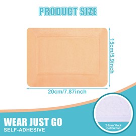 20Pcs Castor Oil Pack Wrap, Organic Cotton Castor Oil Pack Disposable for Castor Oil, Self Adhesive Castor Oil Wrap Pads, No Washing Castor Oil Packs Kit, Anti Oil Leak (Oil Not Included)