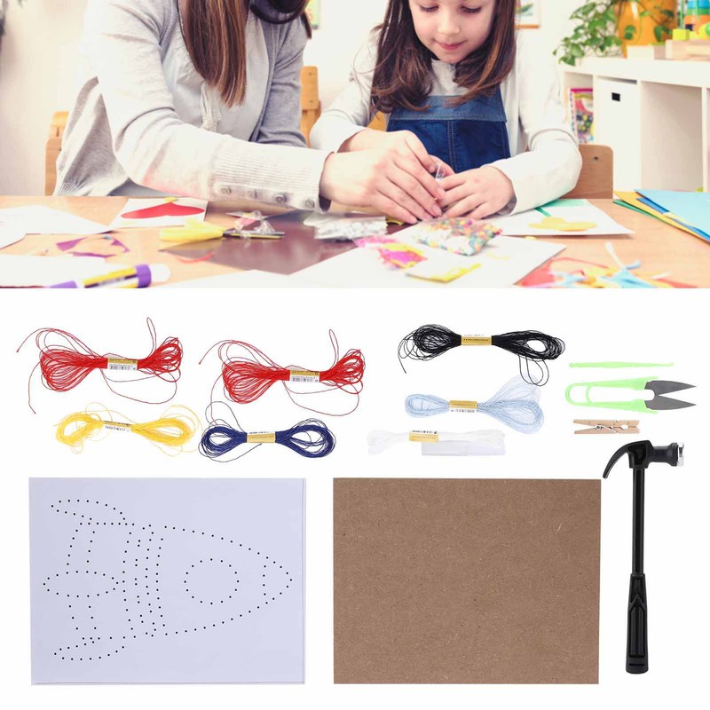 String Art Decorative Colourful DIY Nails Winding Lines Drawing Kit
