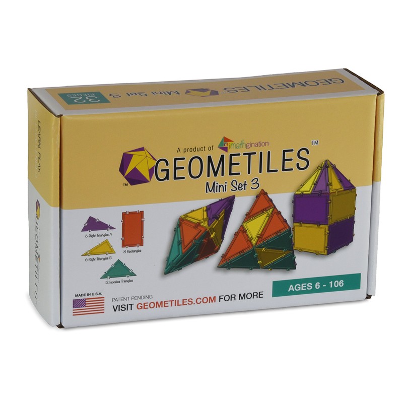 Geometiles Juego de construcción 3D para Aprender matemáticas, Incluye Muchas
