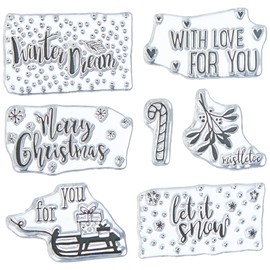 Rayher Clear Stamps - Christmas Greetings, 102,5X97Mm, 7 Motivi, Bus.Blis. 1Foglio, 50219000