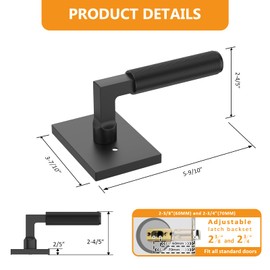 Amerdeco 4 Pack Privacy Door Handles, Matte Black Interior, Knurled Lever, Heavy Duty for Bedroom and Bathroom, Reversible Keyless for Right & Left Side AM0032