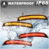 KEEGTBOX Sequential Amber Front & Red Rear Side marker Lamp