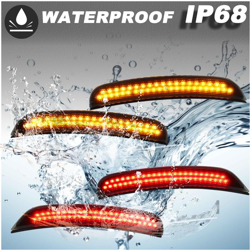 KEEGTBOX Sequential Amber Front & Red Rear Side marker Lamp