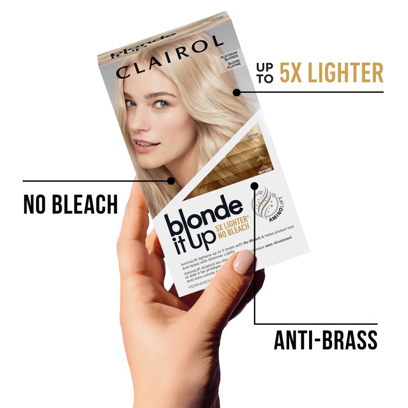 Clairol Blonde It Up Permanent Hair Dye, Platinum Blonde Hair