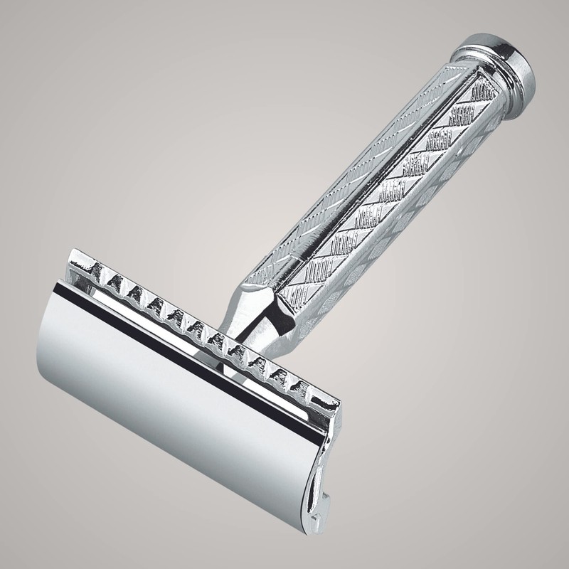 MERKUR Safety Razor 42C, Classic with Hexagonal Handle, Gloss Chrome,