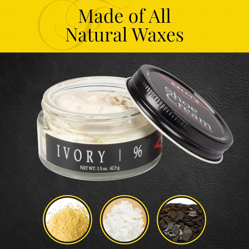 Kelly's Ivory Shoe Polish 1.5 oz - Professional Leather Shoe