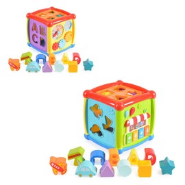 Moni HE0520 Motor Skills Cube Activity Sorting Game Music Light Shapes Colourful