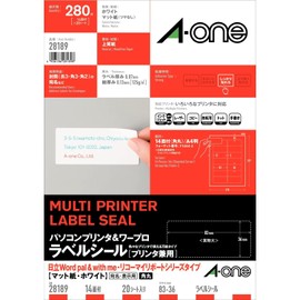エーワン パソコン&ワープロラベル 日立&リコータイプ 14面 20シート 28189
