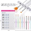 MOLILON Nail Art Practice Book with 8pcs Acrylic Nail Brush,
