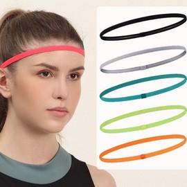 Sports Headband for Soccer, Yoga, Fitness, Basketball - Sweat-Wicking Elastic Band Fluorescent Green 15ea