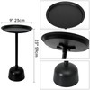 21" Metal Modern Round Side Table, Matte Black