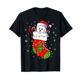 Funny Havanese Dog In Christmas Socks Lights Xmas T-Shirt