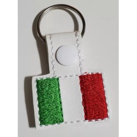 Italian Flag Embroidered Keychain Italy Flag Keychain Italy Italian Keychain