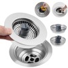 Hibbent 3 in 1 Kitchen Sink Drain Strainer, Stainless Steel