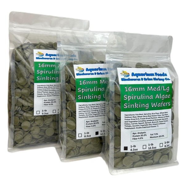 Aquatic Foods Inc. 16mm - 5/8" Medium/Large Sinking Wafers of