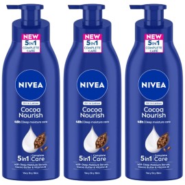 Nivea Oil in Lotion Cocoa Nourish 48Hr Body Lotion, 13.5oz (400ml) (Pack of 3)