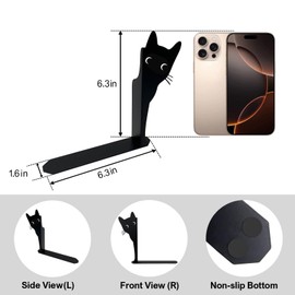 2 Sets Peeping Cat Bookends,Metal Cat Book Ends for Heavy Books for Shelves Decorative,Bookshelf Decor Home Office Desk for Cat Lover Gifts Black (Cat 2PCS)