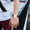 BUREI Men's Wristwatch, Simple, Analog, Waterproof, Quartz, Date, Ultra-thin, Lightweight,