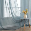 EMEMA Set of 2 Sheer Voile Curtains with Ruffle Tape,